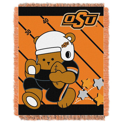 Oklahoma State Cowboys NCAA Triple Woven Jacquard Throw (Fullback Baby Series) (36x48)