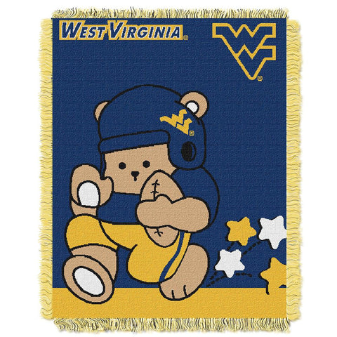 West Virginia Mountaineers NCAA Triple Woven Jacquard Throw (Fullback Baby Series) (36x48)