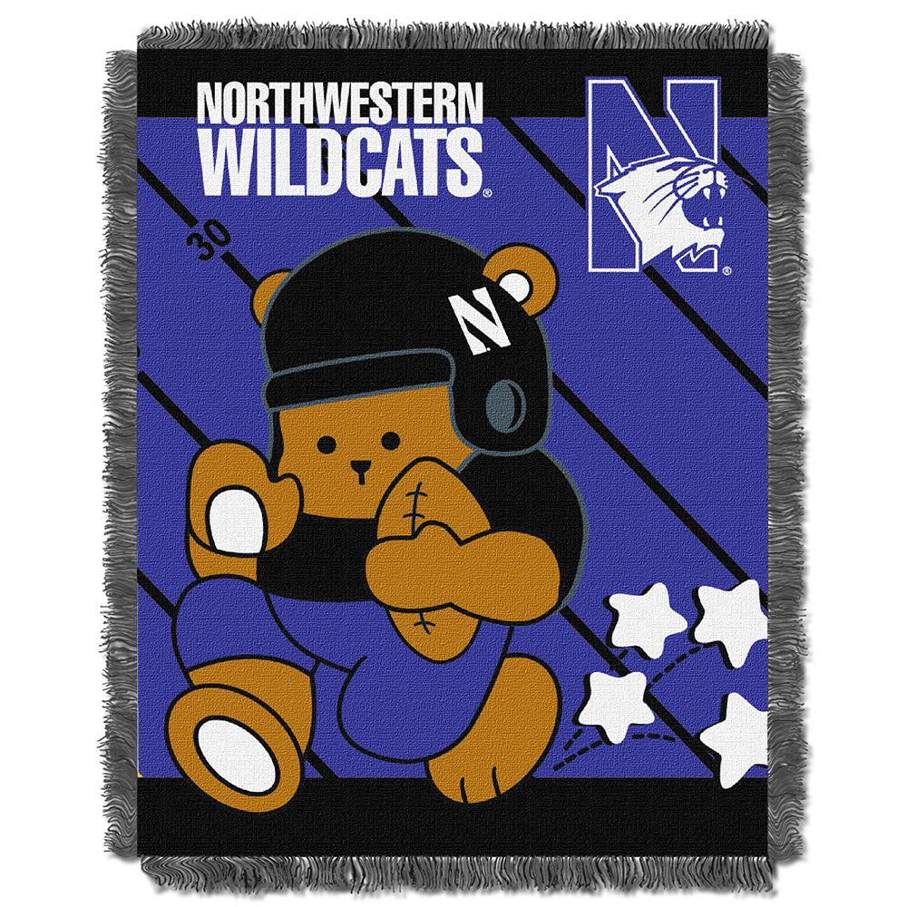 Northwestern Wildcats NCAA Triple Woven Jacquard Throw (Fullback Baby Series) (36x48)
