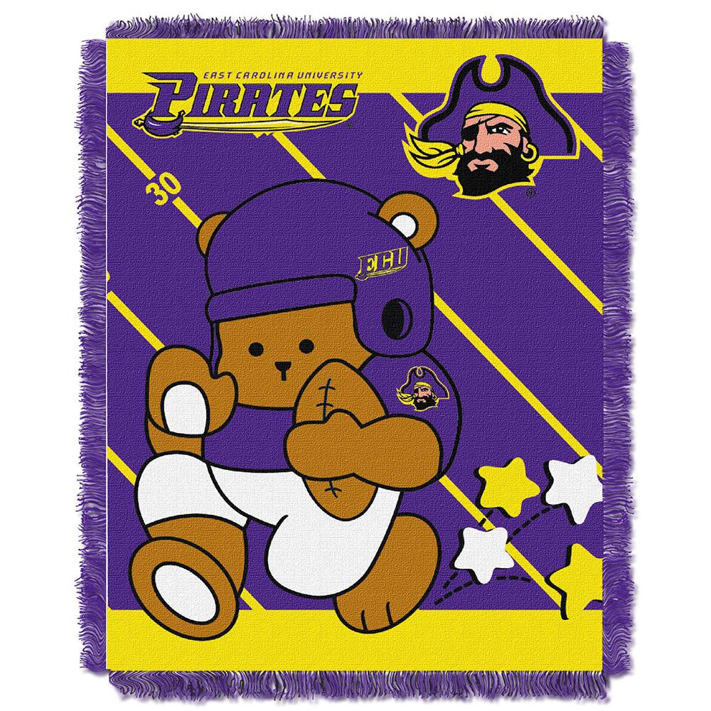 East Carolina Pirates NCAA Triple Woven Jacquard Throw (Fullback Baby Series) (36x48)