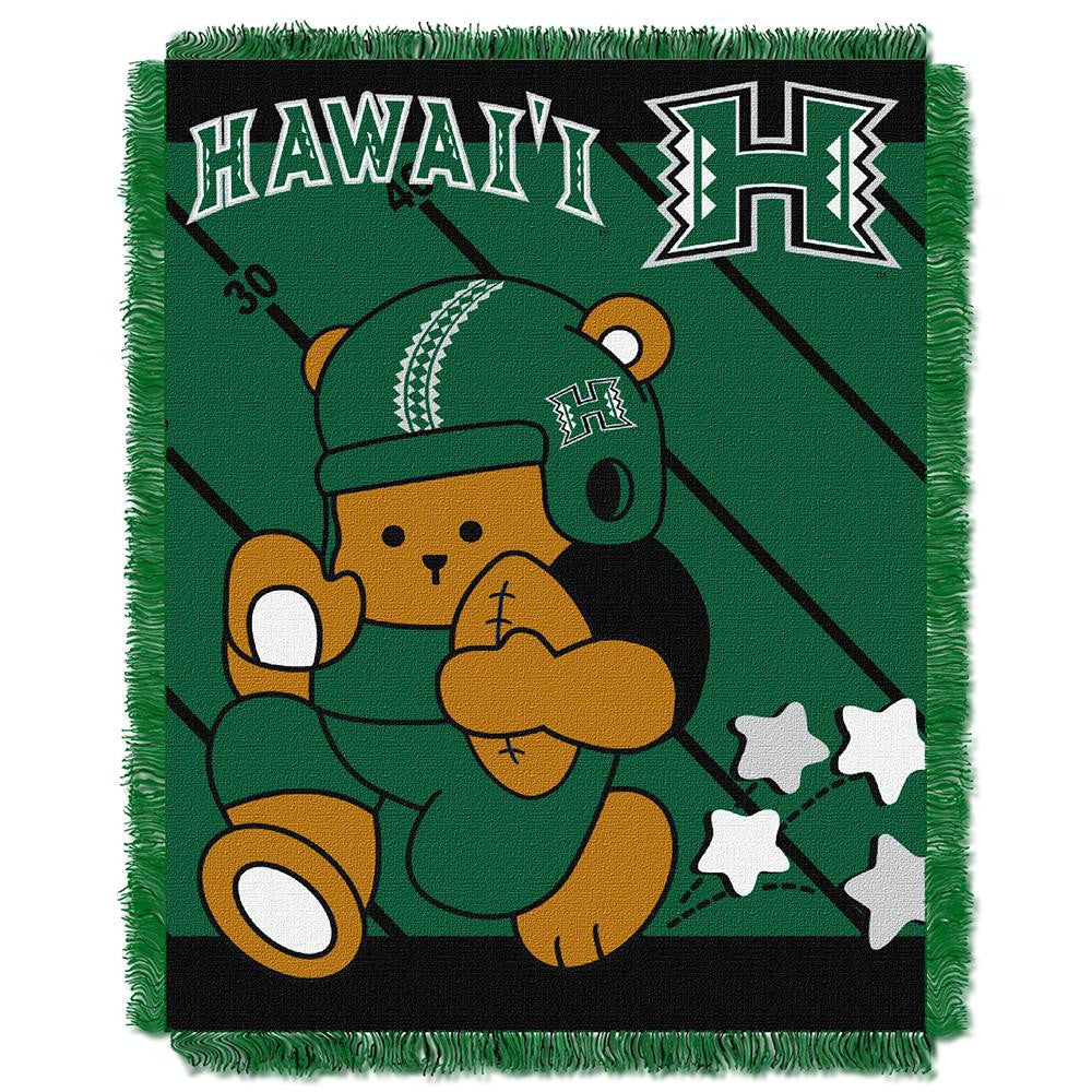Hawaii Rainbow Warriors NCAA Triple Woven Jacquard Throw (Fullback Baby Series) (36x48)