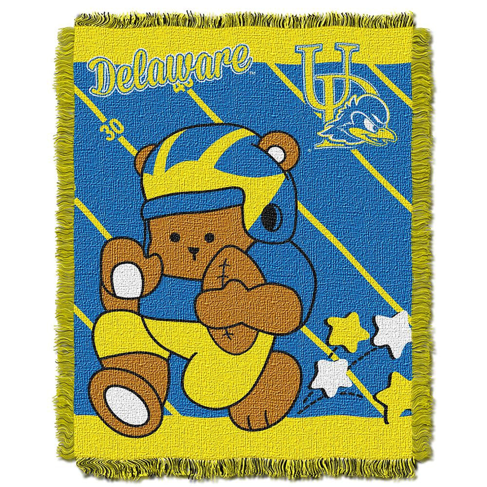 Delaware Fightin Blue Hens NCAA Triple Woven Jacquard Throw (Fullback Baby Series) (36x48)