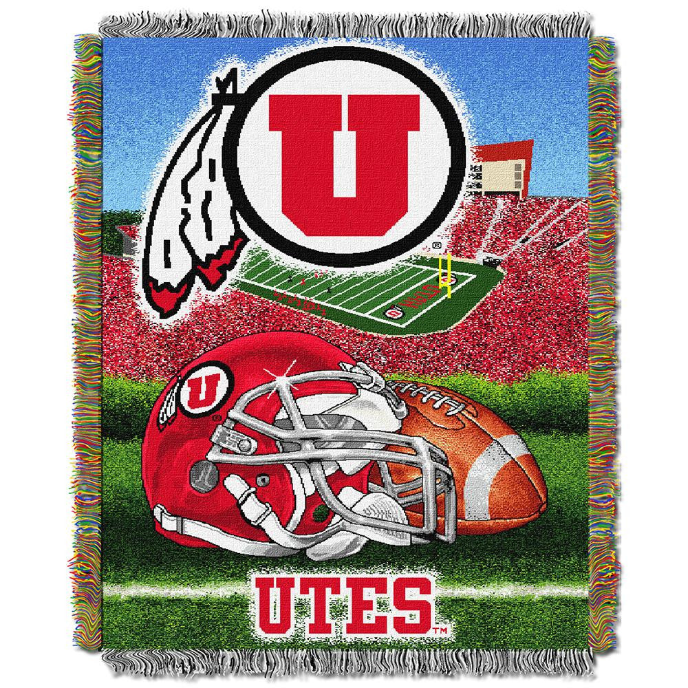 Utah Runnin Utes NCAA Woven Tapestry Throw (Home Field Advantage) (48x60)