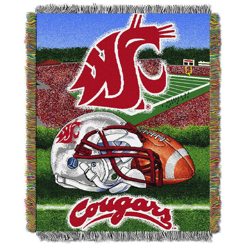 Washington State Cougars NCAA Woven Tapestry Throw (Home Field Advantage) (48x60)