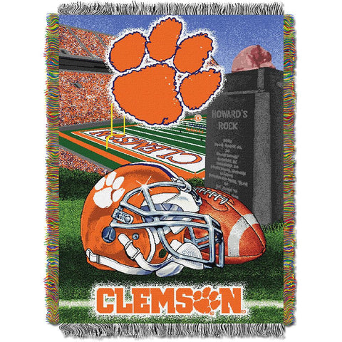 Clemson Tigers NCAA Woven Tapestry Throw (Home Field Advantage) (48x60)