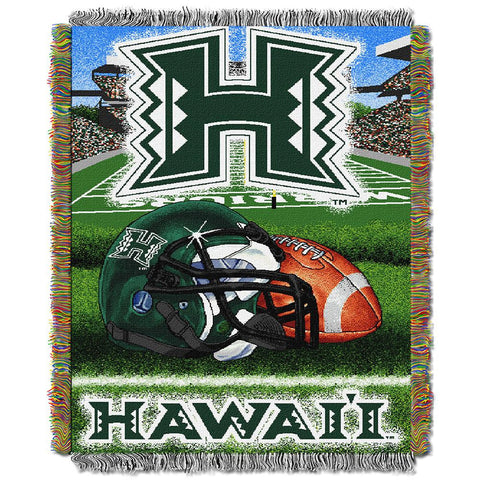 Hawaii Rainbow Warriors NCAA Woven Tapestry Throw (Home Field Advantage) (48x60)