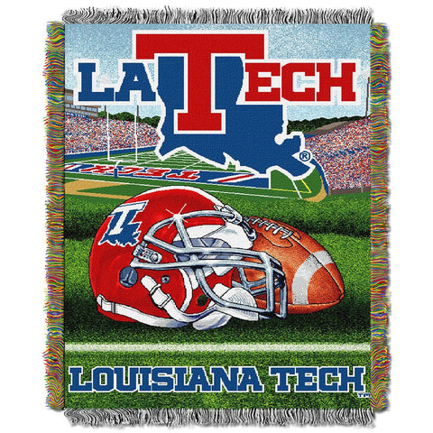 Louisiana Tech Bulldogs NCAA Woven Tapestry Throw (Home Field Advantage) (48x60)