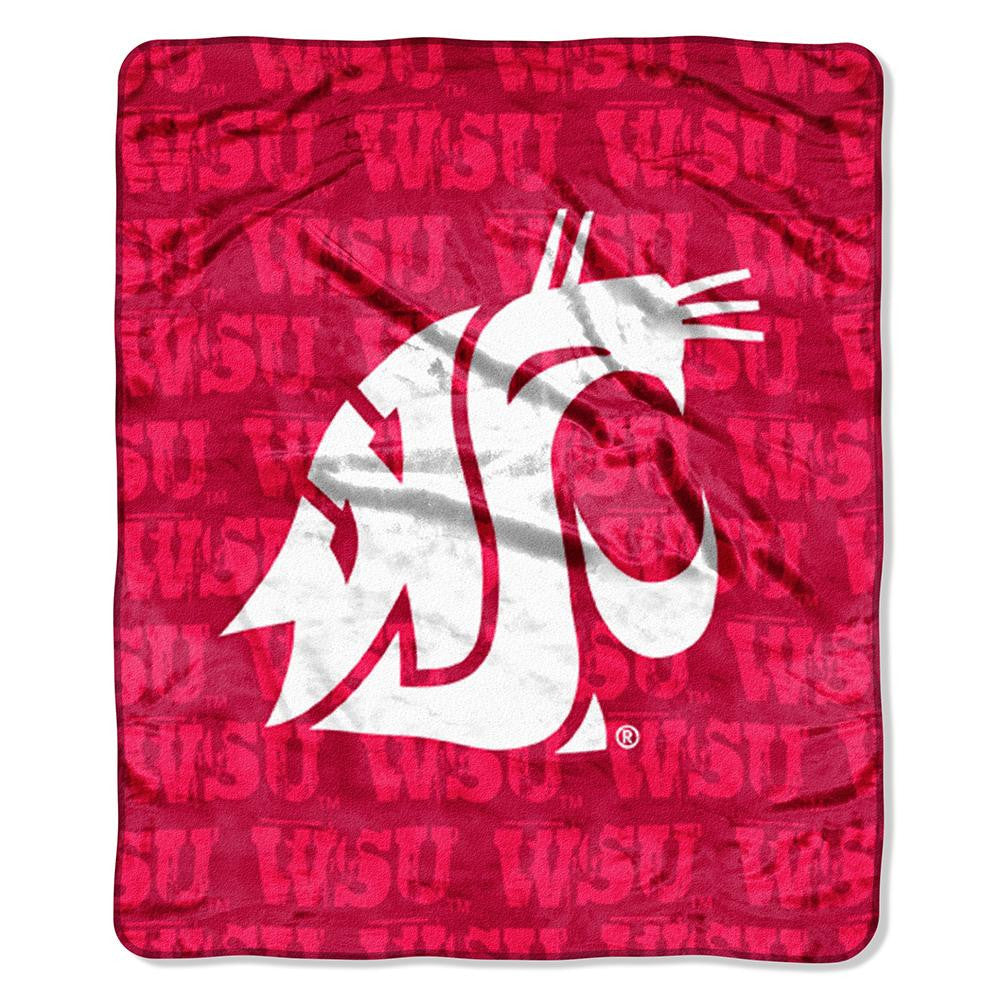 Washington State Cougars NCAA Micro Raschel Blanket (Grunge Series) (46in x 60in)