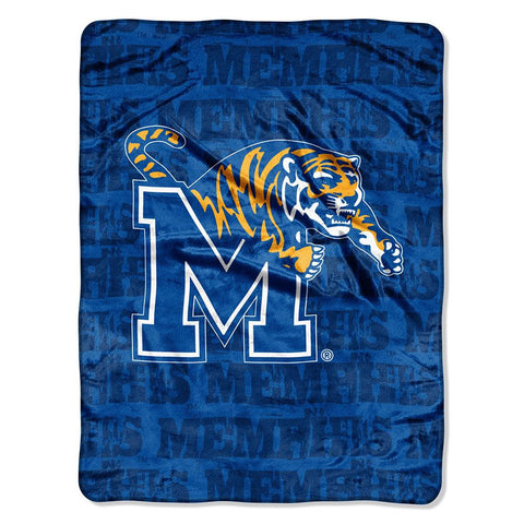 Memphis Tigers NCAA Micro Raschel Blanket (Grunge Series) (46in x 60in)