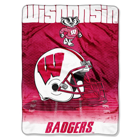 Wisconsin Badgers NCAA Micro Raschel Blanket (Overtime Series) (80x60)