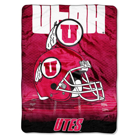 Utah Utes NCAA Micro Raschel Blanket (Overtime Series) (80x60)