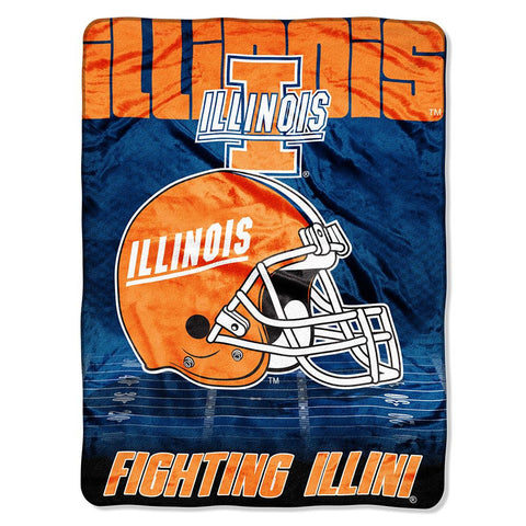 Illinois Fighting Illini NCAA Micro Raschel Blanket (Overtime Series) (80x60)