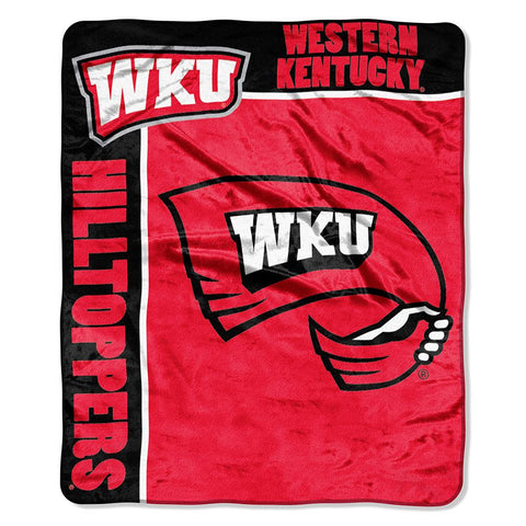 Western Kentucky Hilltoppers NCAA Royal Plush Raschel Blanket (School Spirit Series) (50in x 60in)