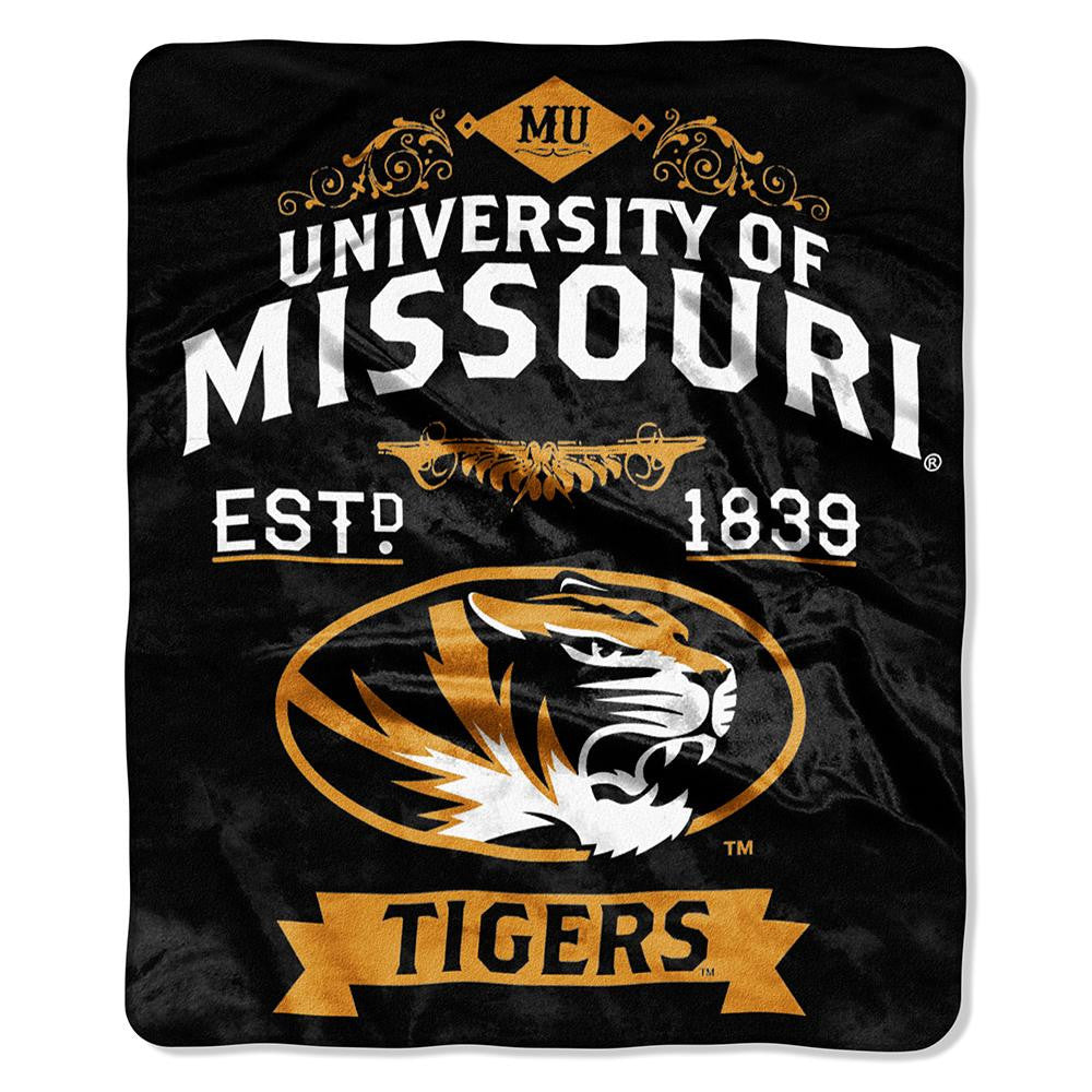 Missouri Tigers NCAA Royal Plush Raschel Blanket (Label Series) (50x60)