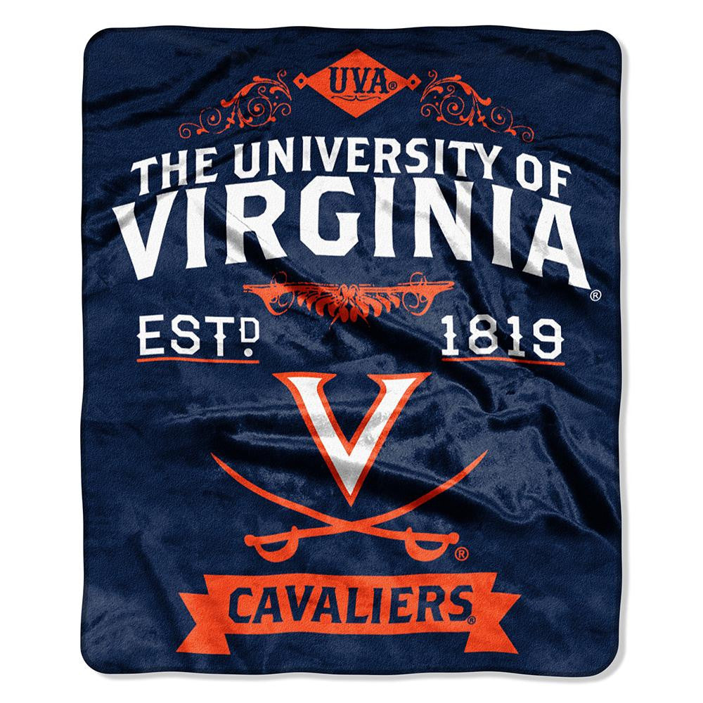 Virginia Cavaliers NCAA Royal Plush Raschel Blanket (Label Series) (50x60)