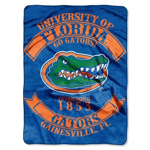 Florida Gators NCAA Royal Plush Raschel Blanket (Rebel Series) (60x80)