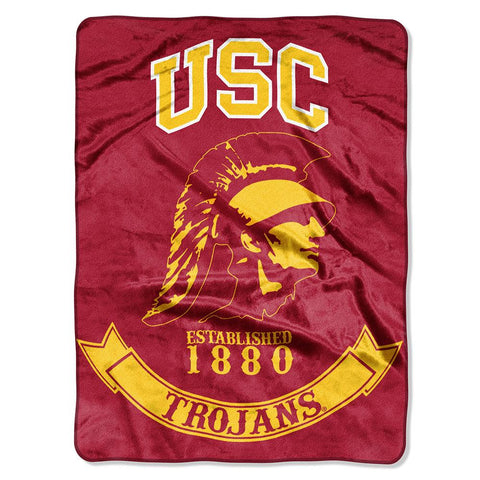 USC Trojans NCAA Royal Plush Raschel Blanket (Rebel Series) (60x80)
