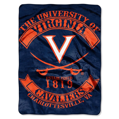 Virginia Cavaliers NCAA Royal Plush Raschel Blanket (Rebel Series) (60x80)