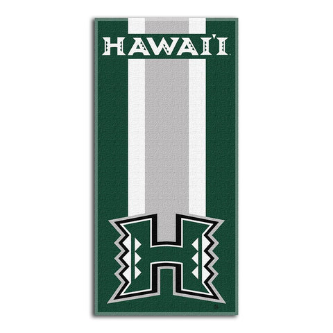 Hawaii Rainbow Warriors NCAA Zone Read Cotton Beach Towel (30in x 60in)