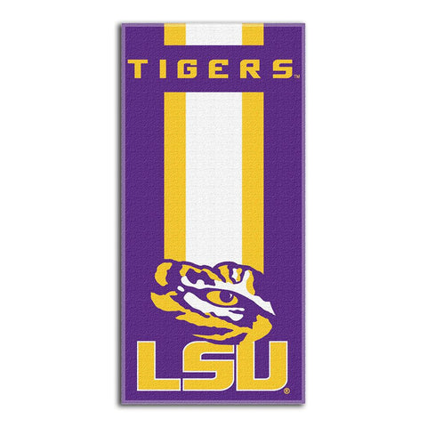 LSU Tigers NCAA Zone Read Cotton Beach Towel (30in x 60in)