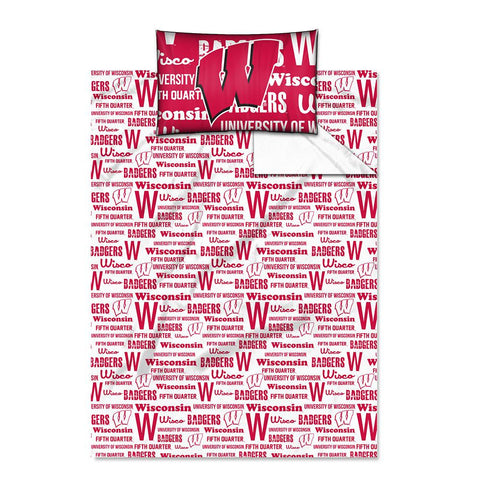 Wisconsin Badgers NCAA Twin Sheet Set (Anthem Series)