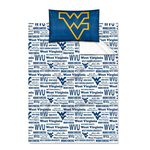 West Virginia Mountaineers NCAA Twin Sheet Set (Anthem Series)