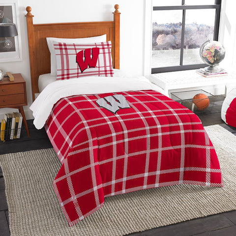 Wisconsin Badgers NCAA Twin Comforter Set (Soft & Cozy) (64 x 86)
