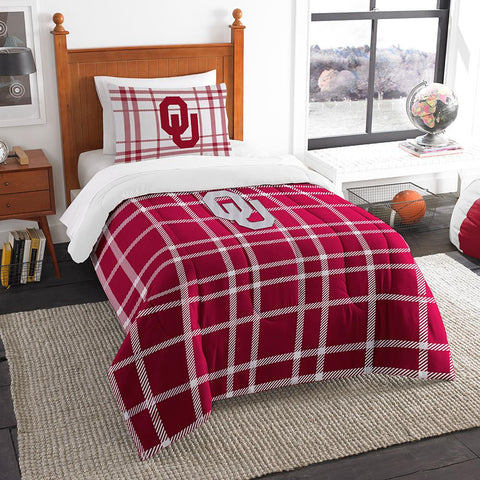 Oklahoma Sooners NCAA Twin Comforter Set (Soft & Cozy) (64 x 86)