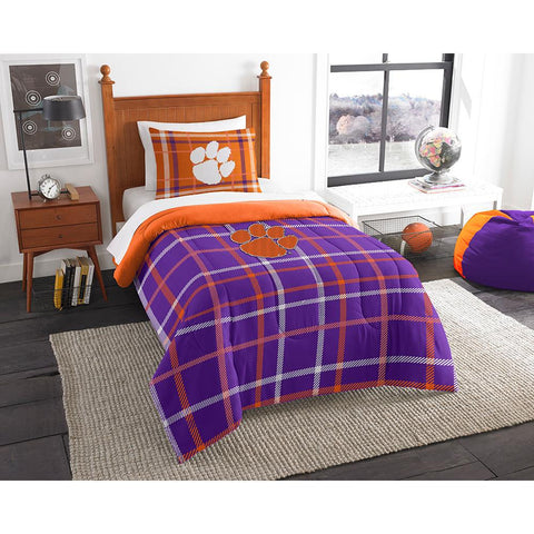 Clemson Tigers NCAA Twin Comforter Set (Soft & Cozy) (64 x 86)