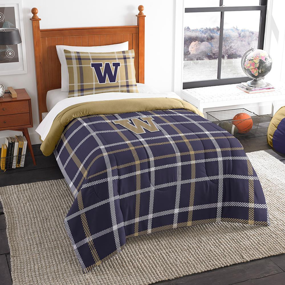Washington Huskies NCAA Twin Comforter Set (Soft & Cozy) (64 x 86)
