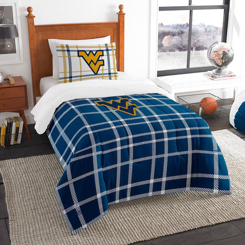 West Virginia Mountaineers NCAA Twin Comforter Set (Soft & Cozy) (64 x 86)
