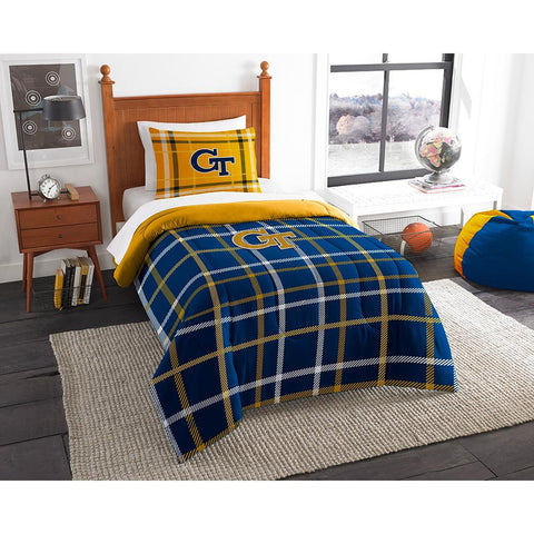 Georgia Tech YellowJackets NCAA Twin Comforter Set (Soft & Cozy) (64 x 86)