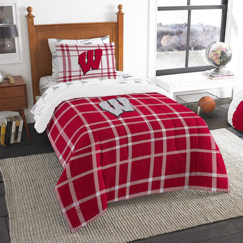 Wisconsin Badgers NCAA Twin Comforter Bed in a Bag (Soft & Cozy) (64in x 86in)