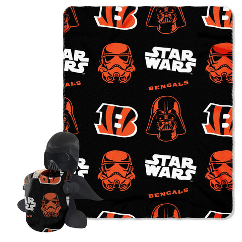 Cincinnati Bengals NFL Star Wars Darth Vader Hugger & Fleece Blanket Throw Set