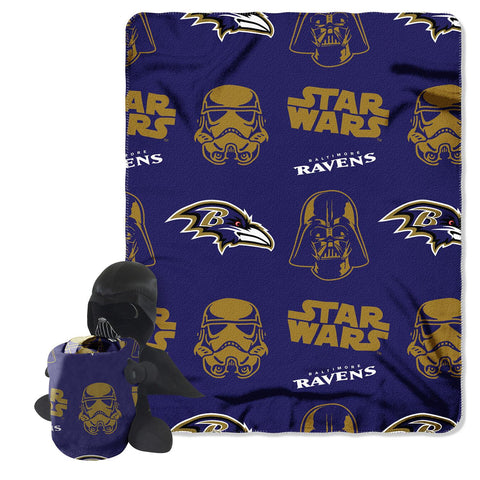 Baltimore Ravens NFL Star Wars Darth Vader Hugger & Fleece Blanket Throw Set