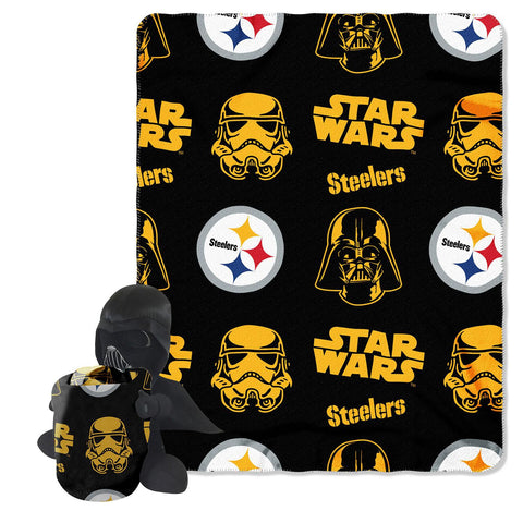 Pittsburgh Steelers NFL Star Wars Darth Vader Hugger & Fleece Blanket Throw Set