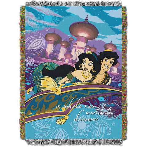 Disney Aladin A Whole New World 051  Woven Tapestry Throw Blanket (48x60)