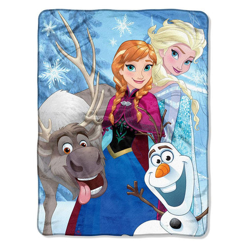 Frozen- Winter Bunch  Micro Raschel Blanket (46in x 60in)