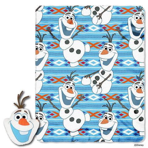Disney's Frozen Big Face Olaf Big Face Character Pillow and Fleece Throw Set