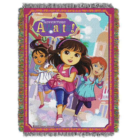 Dora The Explorer Adventure Awaits  Woven Tapestry Throw (48inx60in)