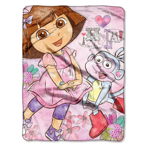 Dora The Explorer Sketchy Dora  Micro Raschel Blanket (46in x 60in)