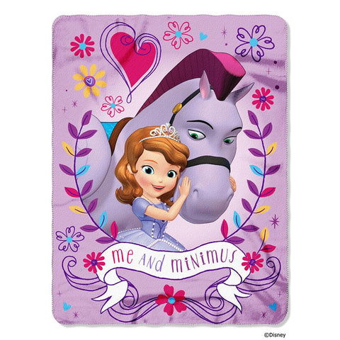Sofia First Me and Minimus Fleece Throw (45in x60in)