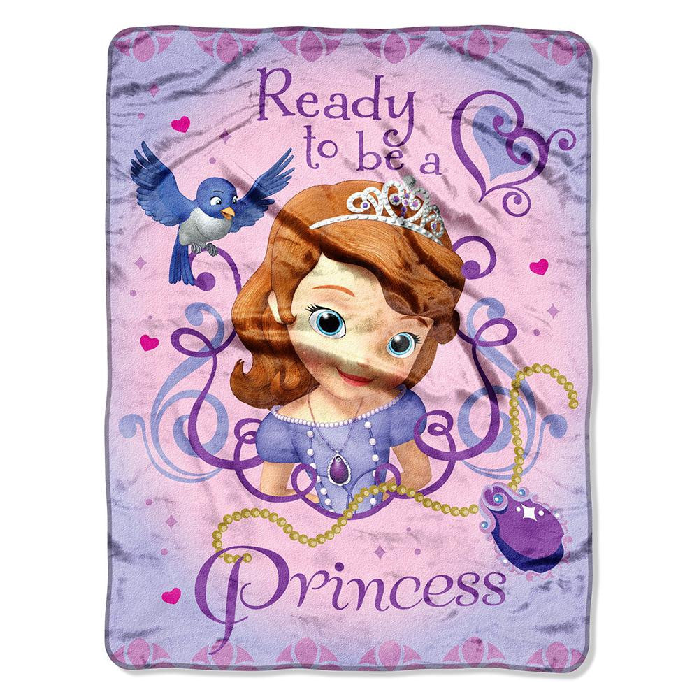 Sofia First Ready to be A Princess  Micro Raschel Blanket (46in x 60in)