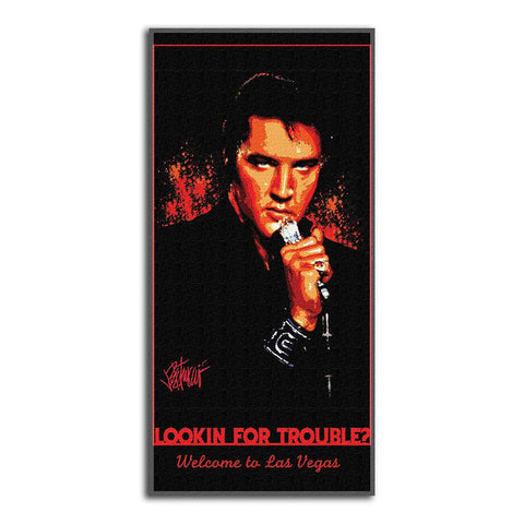 Elvis Looking for Trouble Beach Towels (28in x 58in)