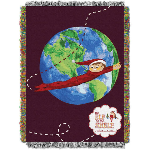 The Elf on the Shelf (Elf Travels) Woven Tapestry Throw (48inx60in)