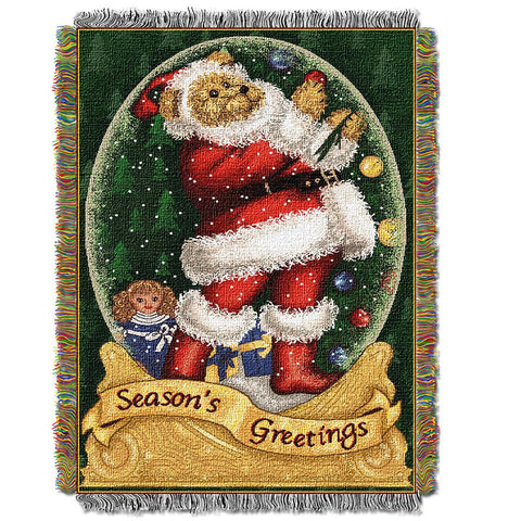Snowglobe Teddy  Woven Tapestry Throw (48inx60in)