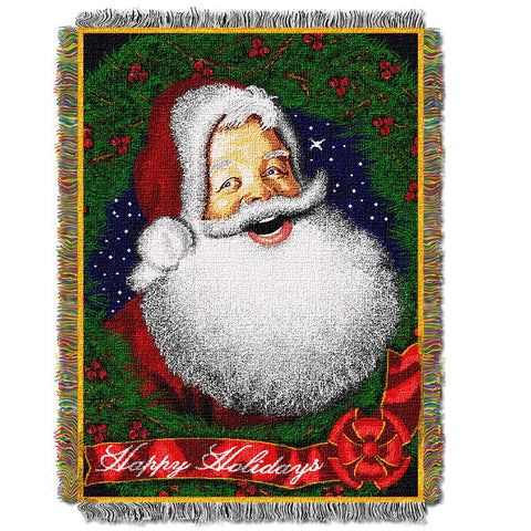 Howdy Santa  Woven Tapestry Throw (48inx60in)