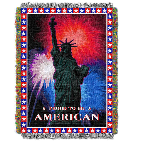 July Fourth  Woven Tapestry Throw (48inx60in)