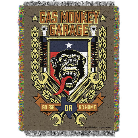 Gas Monkey Garage Tongue Swag Woven Tapestry Throw (48inx60in)