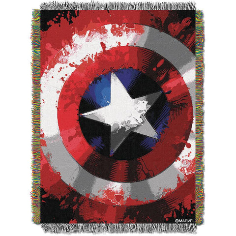 Marvel Comics Star Shield 051  Woven Tapestry Throw Blanket (48x60)